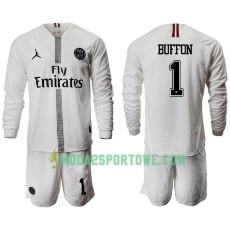 Koszulka Paris Saint-Germain BUFFON 1 Jodan Biały Dziecięcy Trzeci Stroje Piłkarskie 2018/19 Długi Rękaw